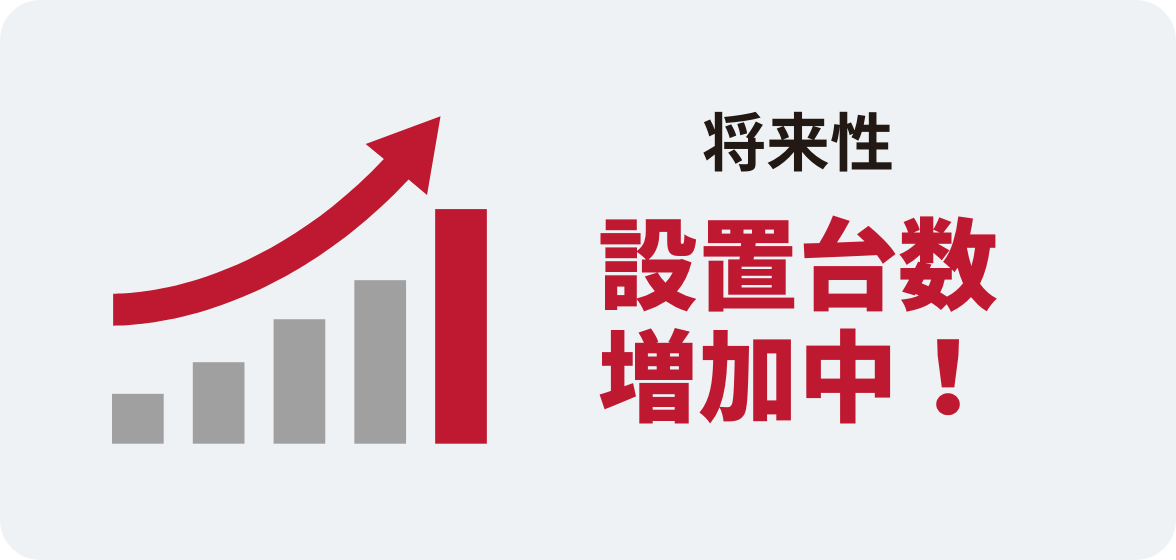 将来性 設置台数増加中！